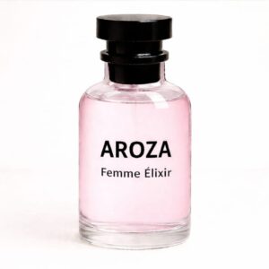 AROZA Femme Élixir perfume strawberry jasmine amber sensual luxury fragrance bottle